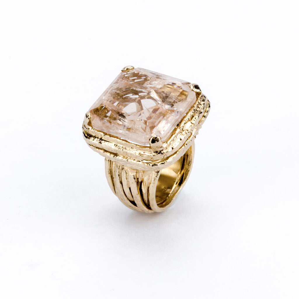 Anello Argento Placcato Topazio Rosa Quadrato Zirconi Bianchi Regalo Matrimonio Misure 6-10 - Foto 2