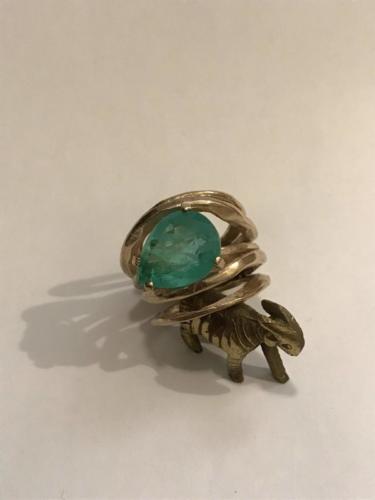 anello in argento 925 dorato con pietra