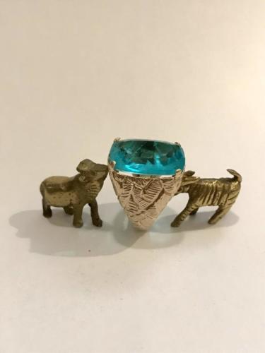 anello in argento 925 dorato con pietra