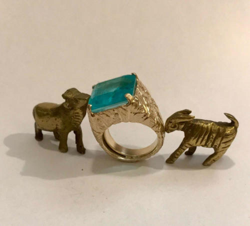 anello in argento 925 dorato con pietra